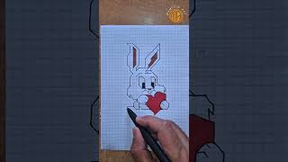 How to draw a simple rabbit on graph paper./#shortsvideo #rabbit #cute #mamedinart #shortsviral