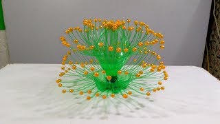 DIY  Flower Vase Made With Empty Plastic Bottles Water Bottle Recycle Flower Vase art Decoration