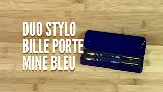 DUO STYLO BILLE PORTE MINE BLEU