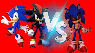 Sonic & Shadow vs Sonic exe (Sprite animation android animation)