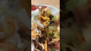 Taco salad eating