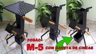 FOGÃO A LENHA PORTÁTIL M5 COMO FAZER E TESTES