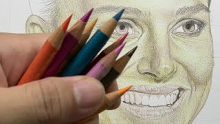 LIVE COLORING! Colored Pencil Drawing Realistic Portrait Skin Tone Tutorial