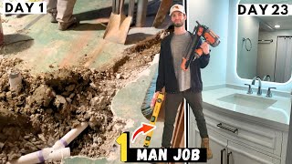 Incredible DIY Basement Bathroom Addition Timelapse From Start to Finish! (+$39,000 in Home Value!)