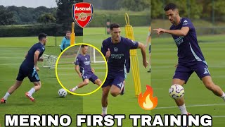 HIGH SPIRITS!🔥MIKEL MERINO First Training at Arsenal | Merino Crazy Training Drills & Skills