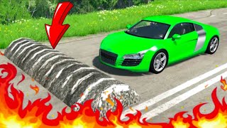 Car vs Speed Bumps - Cars Truck Bus Tractor Bike & Gadi Gameplay - BeamNG Drive