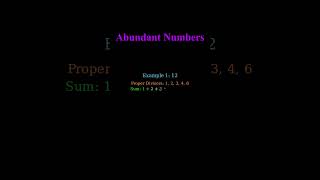 Abundant Numbers #maths #numbers #education #shorts #viral #viralshorts #trending #trendingshorts