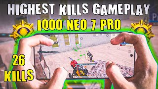 26 SOLO KILLS 💥 IQOO NEO 7 PRO SMOOTH + 90FPS PUBG / BGMI TEST 2023⚡4 FINGER GAMEPLAY