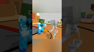 Monster school. Zombie and Skeleton are playing basketball. Minecraft animation #minecraft #shorts