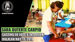 Sarah Duterte - Casts Her Vote & Interview (May 13, 2019)