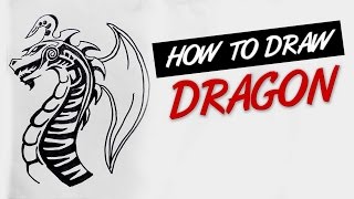 How to draw dragon tribal tattoo design #2