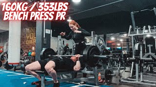 160KG / 353LBS BENCH PRESS PR | LIFE POST COMP