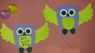 Owl shape Birthday Card | Anniversary card | Friendship card| DIY Card | Greeting card |