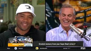 Colin on Russell Wilson: Greatest memory from your Super-Bowl victory? | THE HERD