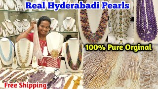 Charminar Pearls Shopping | 100% pure pearls | with price | beads jewellery collection|