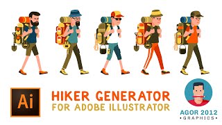 Hiker generator for Adobe Illustrator - demonstration