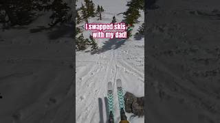 Swapping Skis with my Dad!⛷️ #skiing #powdersnow #snow #gopro #ski #shorts #viral #freeride