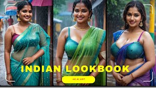 Rainfall Bliss: 4K AI Art Featuring Plus Size Indian Women | EP 02