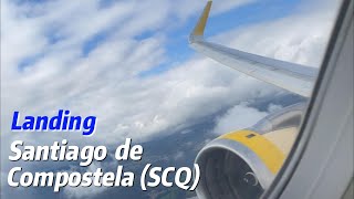 Calm approaching but bumpy landing in Santiago de Compostela (SCQ) Airport with Vueling