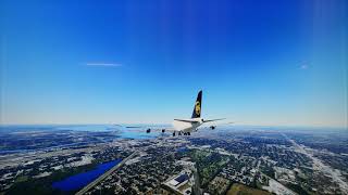 RNAV Approach UPS 747 Cargo Jet Peter O. Knight Tampa Florida (3500 ft runway) (simulation) UHD 4K