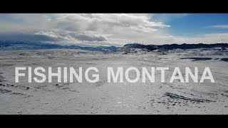 Long Trek Across Frozen Lake for TROUT! (ICE Fishing Montana)