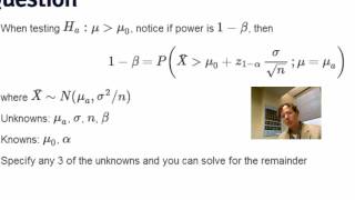 Statistical Inference - Notes on Power