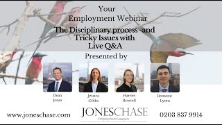 Your Employment Webinar 20 October 2022 -  The disciplinary process and tricky legal issues