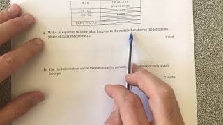 Question 5 - Mass Spectroscopy 1 - Year 11 - Atomic Structure Test Walkthrough