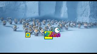 Minions screaming and running away from yetis add round 1