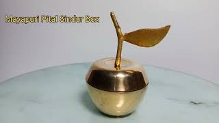 MAYAPURI Pital Sindoor Dibbi, Apple Shaped Kumkum Dani or Pital Sindur Box