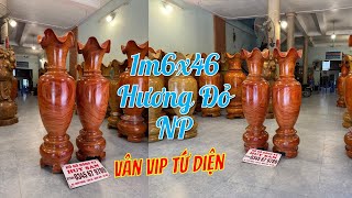 Lộc Bình Hương Đỏ Nam Phi 1m6x46 Vân Vip Cực Đẹp