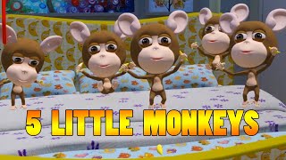 Five Little Monkeys Jumping on The Bed | Beautiful Nursery Rhymes