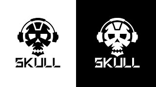 Logo Design Process Illustrator - The Skull