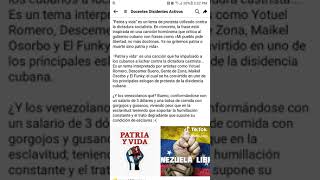 "Patria y vida" es un lema de protesta utilizado contra la dictadura socialista :-)