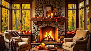 Cozy Autumn Coffee Shop Ambience - Gentle Jazz Tunes & Fall Vibes for Unwind, Stress Relief