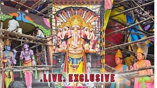 Khairatabad Ganesh Making 2024 live |Sri Saptha Mukha Maha Shakti Ganpati | painting work 95% ✅