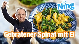 Super schnell und super einfach: Gebratener Spinat mit Ei