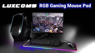 LUXCOMS RGB Gaming Mouse Pad, 11 Changing Led Light, Waterproof, Gaming Mouse Pad GAMMA Aurora