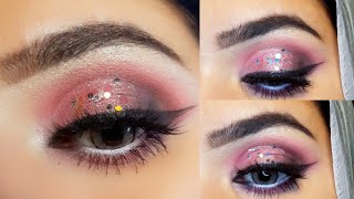 Pink Glitter Eye Makeup Tutorial/Summer Look/#trending/#viral/#eyemakeup