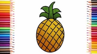 Pineapple drawing l step by step pineapple drawing l fruits drawing