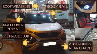 TATA HARRIER MODIFIED | 7D MAT| ROOF WRAP | IPH PROJECTOR | SEAT COVER | SIDE STEP | Roof Rail