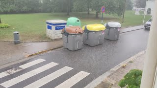 Llegada de la DANA de finales de agosto a Llodio con una intensa tormenta mañanera