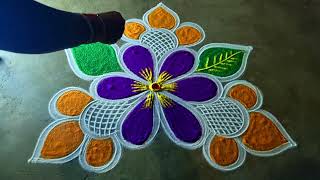 Diwali Special flower Rangoli  Design 🌻 3*2 deepavali  Festival 🌻 diya traditional pandaga muggulu