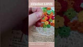 Small CROCHET flowers 🌺🌼🌷How to crochet step by step tutorials for beginners in my channel  #shorts