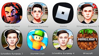 Скулбой Раневей 4 части,Привет Сосед,Роблокс,Schoolboy Runaway,Hello Neighbor,Roblox,Minecraft