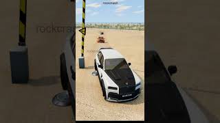 Luxury car vs bollard barrier crash Beamng.drive #shorts  #beamngdrive @rockcrash