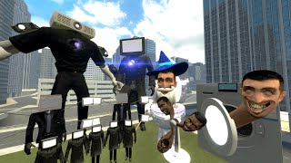 TITAN TV MAN VS GIANT WIZARD SKIBIDI TOILET AND FAN SKIBIDI In GMOD!