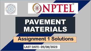 Pavement Materials  || NPTEL || Week 1 Assignment Answers || SWYAM 2023 || 100% Right