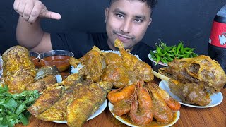 EATING MUTTON CURRY ,CHICKEN CURRY ,PRAWN CURRY ,FISH CURRY ,CHILLI & RICE | MUTTON CURRY EATING