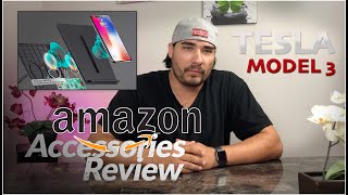 8 Cheap Amazon Tesla Model 3 Accessories Review - Qi Charger, Screen Protector & more - Summer 2019